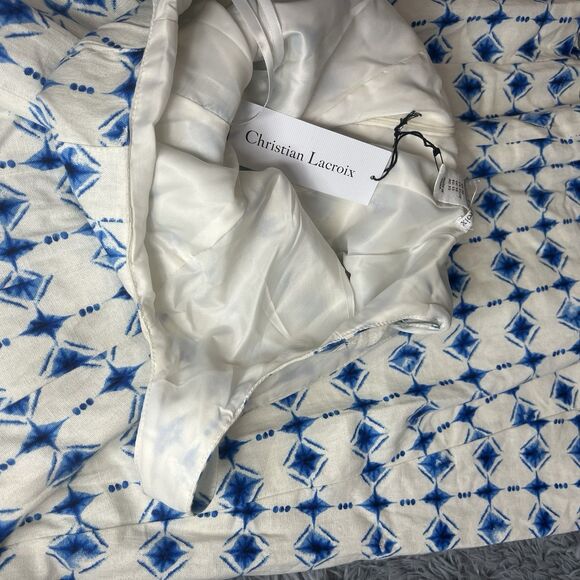 NWT CHRISTIAN LACROIX linen geometric Print Sleeveless fit flare Dress XS $498 - Picture 14 of 14